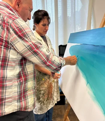 A painting workshop at Avi Cassouto's studio