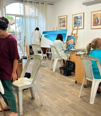 A painting workshop at Avi Cassouto's studio