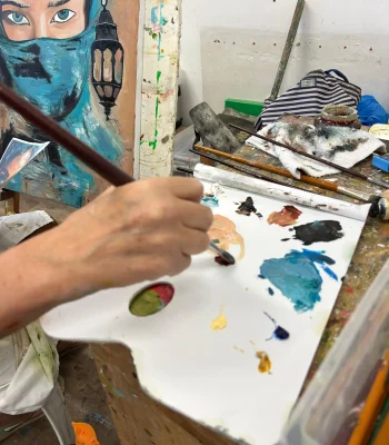 A painting workshop at Avi Cassouto's studio